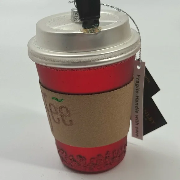 Ceramic Coffee Cup Christmas Ornament - Picture 2 of 6